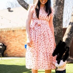 Kate Spade Pink Floral Midi Dress